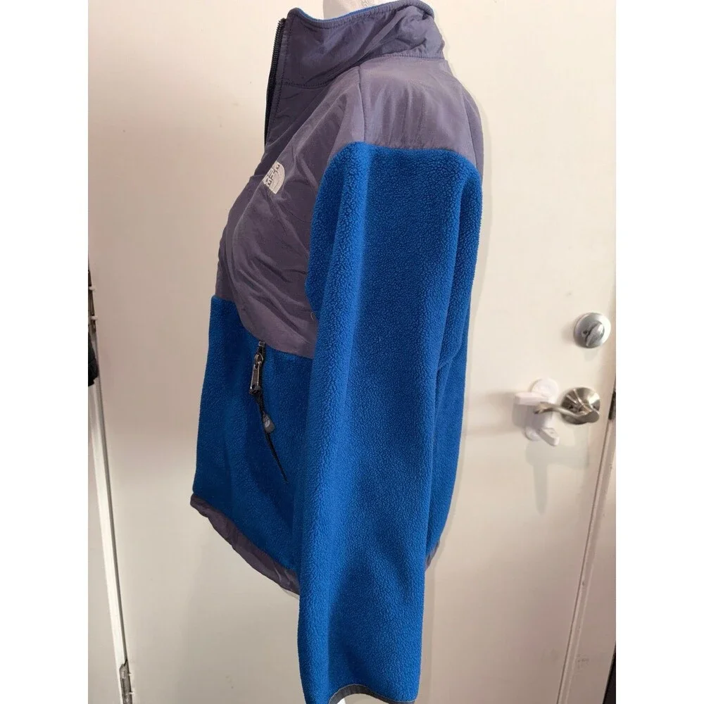 The North Face TNF Youth Blue & Grey Polyester Full‎ Zip Jacket Size Large